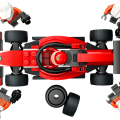 60443 LEGO  City F1® boksipeatus ja boksimeeskond Ferrari autoga