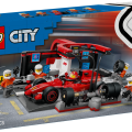 60443 LEGO  City F1® boksipeatus ja boksimeeskond Ferrari autoga